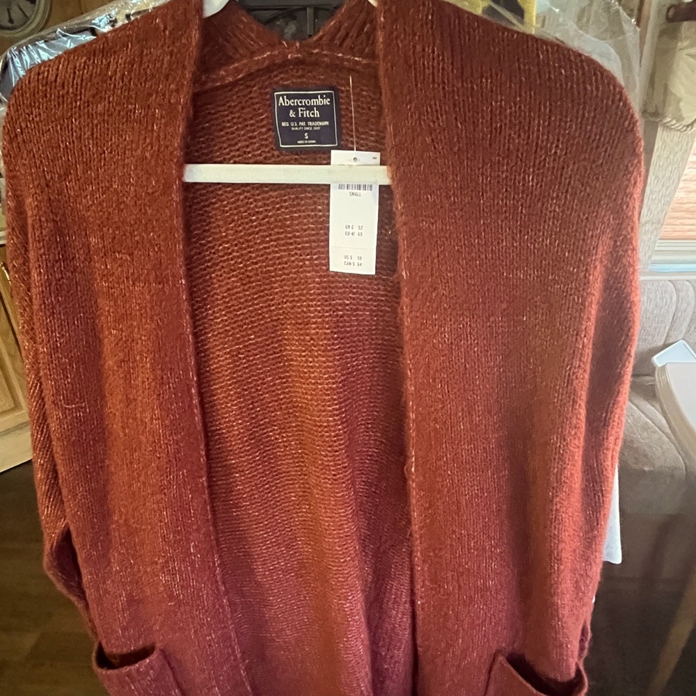 Rust Red Abercrombie and Fitch Cardigan